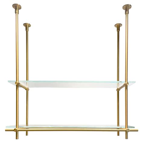 Amuneal's Brass + Glass Collector's Shelving - Quick Ship For Sale at