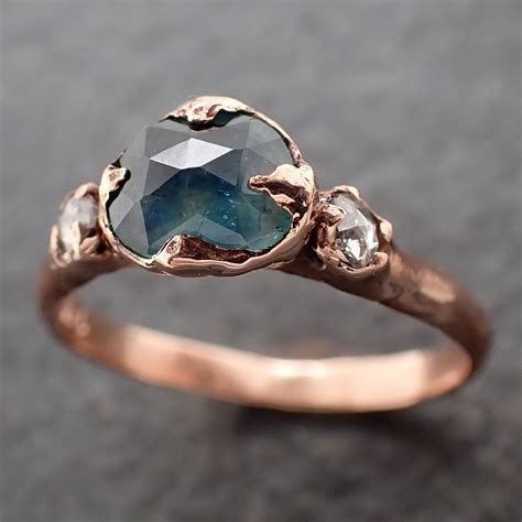 Fancy cut Montana blue Sapphire Rose gold Multi stone Ring Gold Gemsto