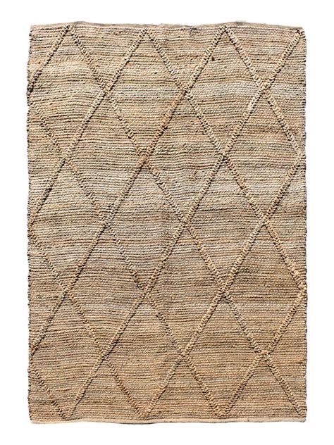 Tapis en jute fait à la main motif simple JUSANGE Ecru Kiabi 54 99