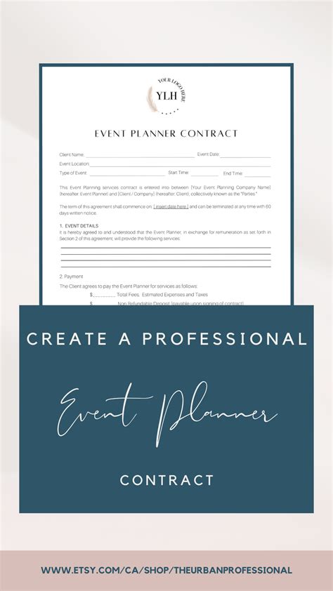 Event Planner Contract Template Editable In Canva Wedding Planner