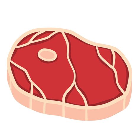 Piece Of Raw Meat Fresh Red Food With Streaks And Fat 6431319 Vector