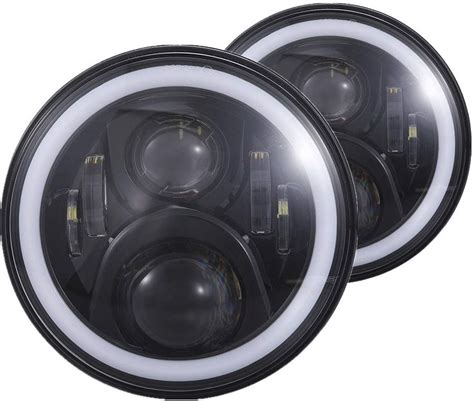 Dot Approved H Inches Black Led Daymaker Headlight With White