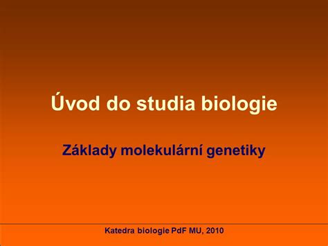 Úvod do studia biologie ppt stáhnout