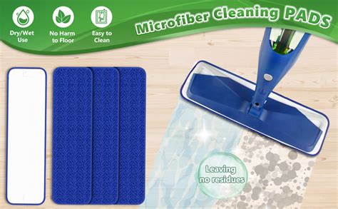 Papclean Mop Pads Microfiber Cleaning Pads For Bona Mops 18 Inch Mops Washable Mop