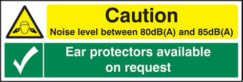 Noise Level 80db And 85db Ear Protection Sign