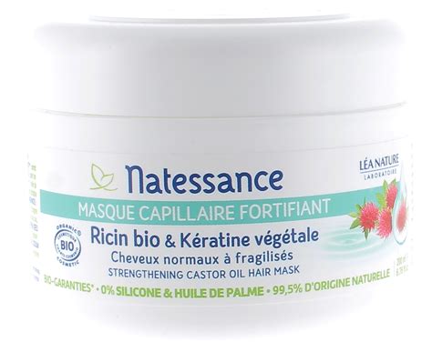 Natessance Masque capillaire fortifiant Ricin bio et Kératine