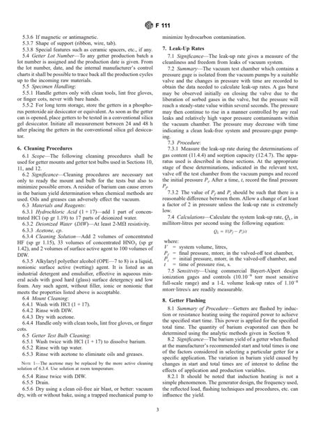 Astm F111 96 Standard Practice For Determining Barium Yield Getter