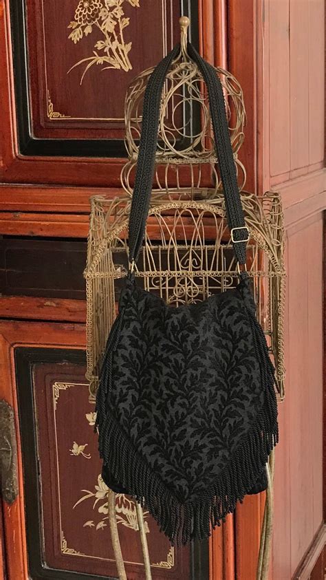 Black Velvet Bag Hippie Bag Boho Bag Bohemian Bag Shoulder Bag Etsy