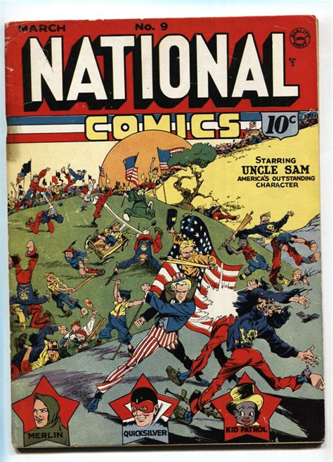 National Comics 9 Comic Book 1941 Lou Fine Uncle Sam Cover Vg 1941