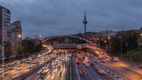 Traffic lights in night city Stock Photo | Adobe Stock