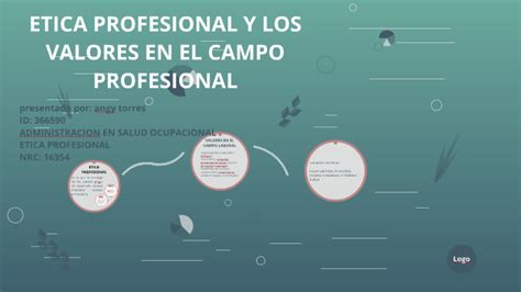 ETICA PROFESIONAL Y LOS VALORES EN EL CAMPO PROFESIONAL By Angy Torres