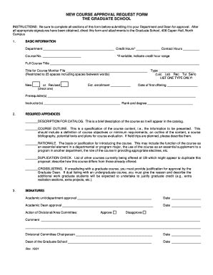 Fillable Online Grad Buffalo New Course Approval Request Form The