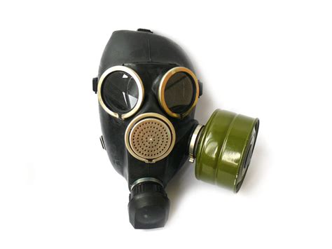 Rubber Gas Mask Gp Russian Black Mask Soviet By Nostalgishop