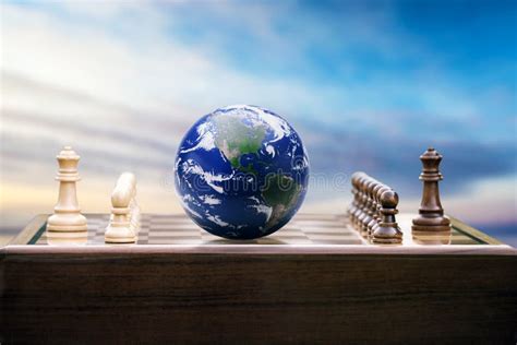 Earth Globe on a Chessboard. Strategy, World Politics Concept Stock Image - Image of king ...