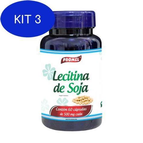 Kit 3 Lecitina De Soja Promel 60 Caps 500mg Lecitina De Soja