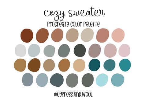 Cozy Sweater Procreate Procreate Color Palette Color | Etsy