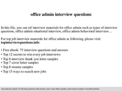 Office Admin Interview Questions