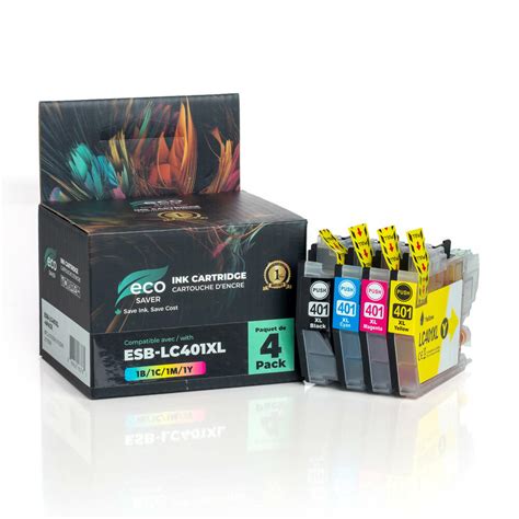 Brother LC401XL High Yield Ink Cartridge Combo BK C M Y