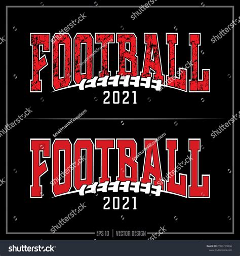 Collection Two Red White Football Insignias Stock Vector Royalty Free