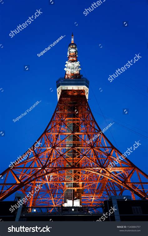 Complex Fascinating Red Structure Tokyo Tower Stock Photo 1540884797