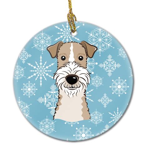 Carolines Treasures BB1681CO1 Snowflake Wire Haired Fox Terrier Ceramic