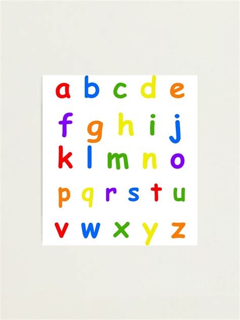 Abc Letters Lower Case Alphabets Funny T Photographic Print For Sale By Shariss Redbubble