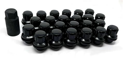 Factory Style Acorn Wheel Lock System 14mmx1 5 Black 6 Lug Set Of 24