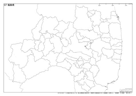 福島県の白地図と市町村の合併情報