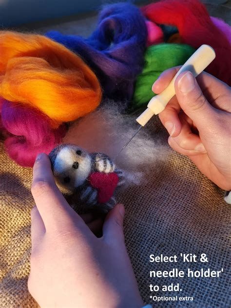 Snowy Owl Beginners Needle Felting Kit Etsy