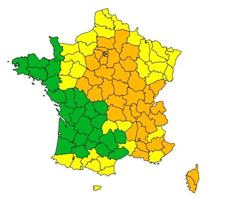 Météo Deux départements de plus seront demain en vigilance orange