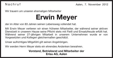 Traueranzeigen Von Erwin Meyer OstalbTrauer