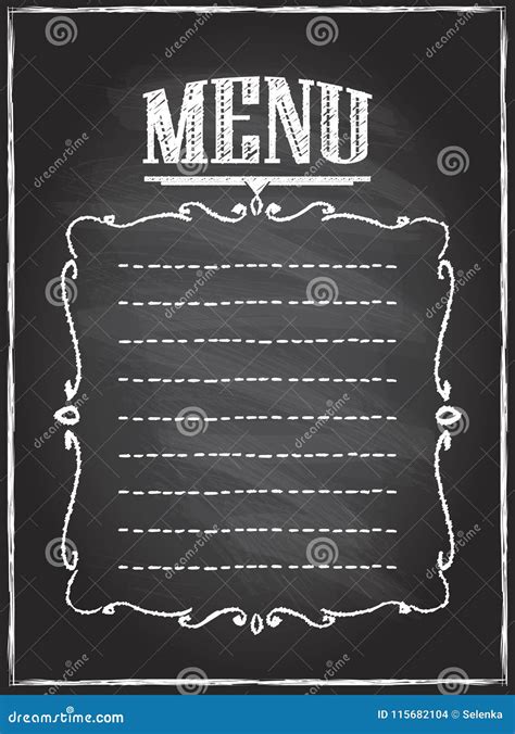 Chalk Menu List Blackboard Designs Set For Cafe Or Restaurant Vector