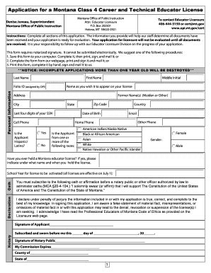 Fillable Online Opi Mt Montana Opi Class Application Form Fax Email