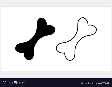 Doodle silhouette dog bone icon hand drawn art Vector Image