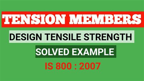 TENSION MEMBERS SOLVED EXAMPLE DESIGN OF TENSION MEMBERS YouTube