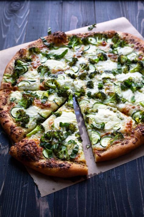 Green Vegetable Pesto Garden Party Vegetarian Pizza Modern Crumb