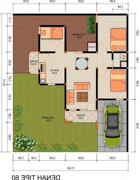 30 Denah Dan Desain Rumah Minimalis 3 Kamar Tidur 1 Lantai