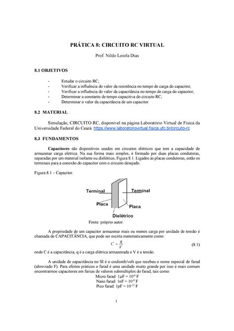 8 Circuito RC Virtual 2021 2 Fisica Geral I UFC Studocu