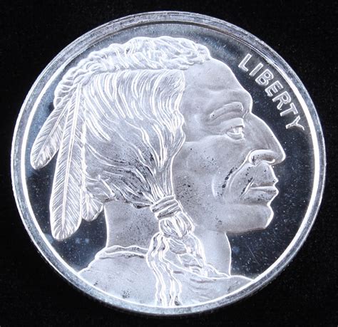 1 Troy Ounce 999 Fine Silver Buffalo Nickel Commemorative Bullion