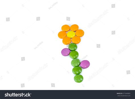 Colorful Gummy Ball Candies On Isolated Stock Photo 571049065