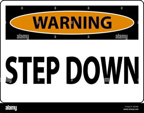 warning step  sign  white background stock vector image art alamy
