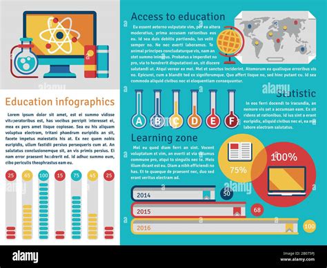 Education Vector Infographics Template With Teaching Vector Charts