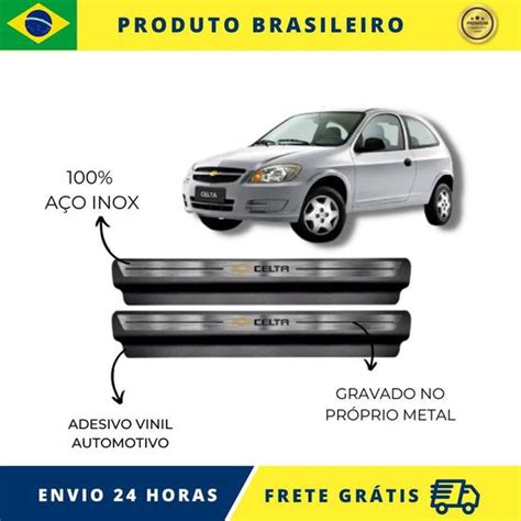 Soleiras de Carro 100 AÇO INOX do Chevrolet Celta 2 Portas ano 2000