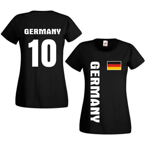 Damen T Shirt Germany Flagshirt Mit R Ckennummer Bei Theil Design