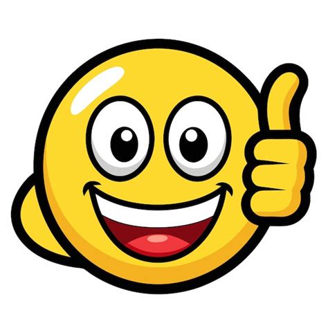 Emoticon Showing Thumb Up On White Background Premium Ai Generated Vector