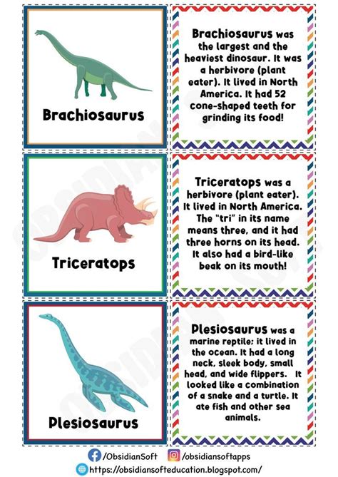 FREE Dinosaur Flash Cards for Kids | Dinosaur songs for preschool ...