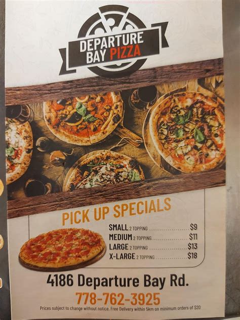 Menu At Departure Bay Pizza Pizzeria Nanaimo