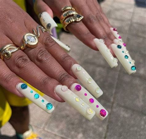 Pin On Clawz In 2024 Colored Acrylic Nails Long Acrylic Nails Glow