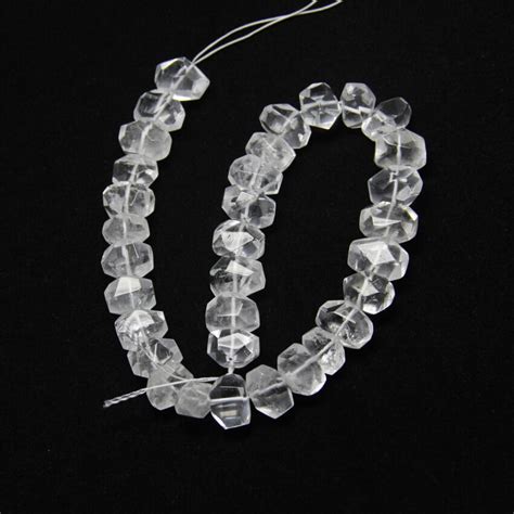 Full Strand Faceted Clear White Quartz Nugget Pendants Spacers Natural