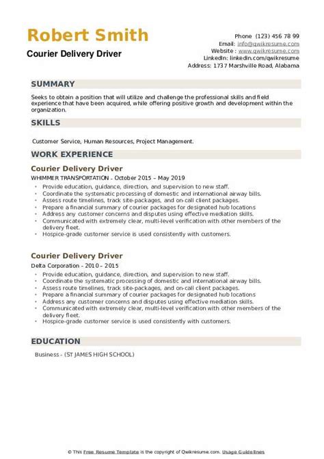 Delivery Driver Resume